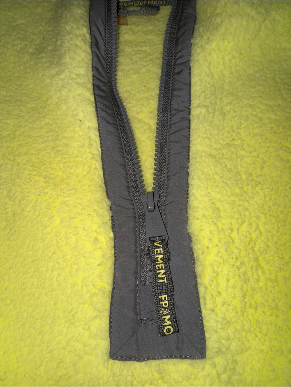 FP Movement by Free People Neon Yellow Fleece Half-Zip Pullover with Gray Trim - Picture 2 of 5